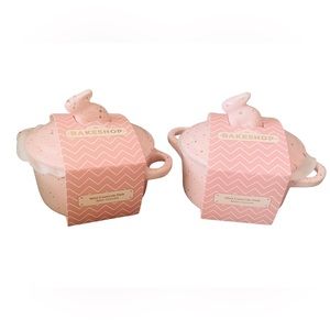 Easter Bunny Speckled Pink Mini Casserole Dish Cocotte Set By Bakeshop